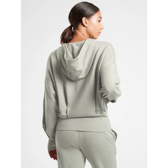 Athleta Balance Sweatshirt Sage Green Large Zip Up Hoodie Comfort Lounge Casual - Picture 3 of 10